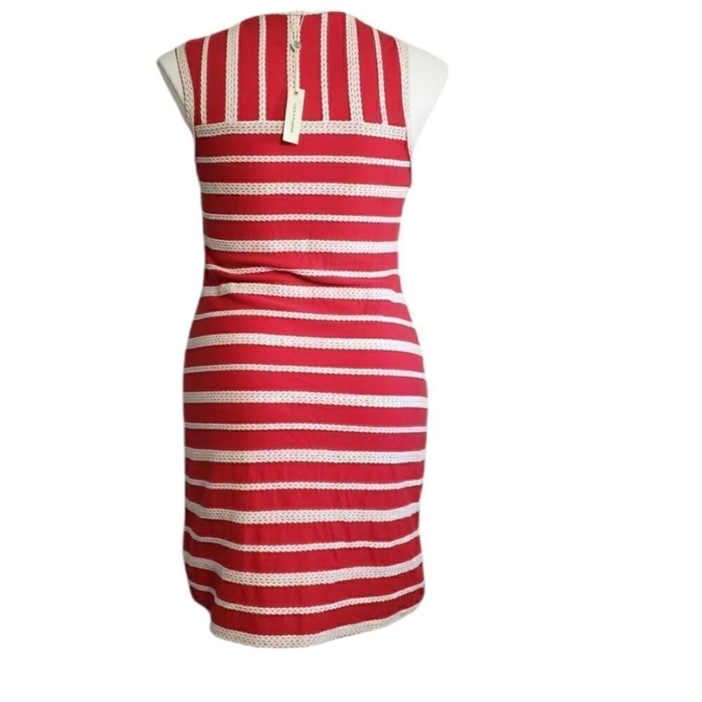 Max Studio sheath dress L Red White Stripe Nwt - Picture 4 of 4
